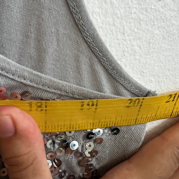 Vintage Silver Sequin Tank Top Y2K 2000s Retro‎ Indie Large - Picture 6 of 6